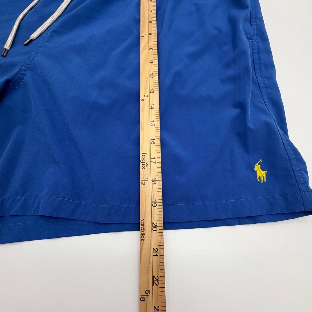 Polo Ralph Lauren Mens Blue Swim Trunks Big & Tall‎ 4XB Mesh Lined Pony Logo
